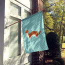 Weasel Blue Check House Flag 28x40 Porch Sleeve Pole Decorative Outside Yard Banner Artwork Wall Hanging, Polyester