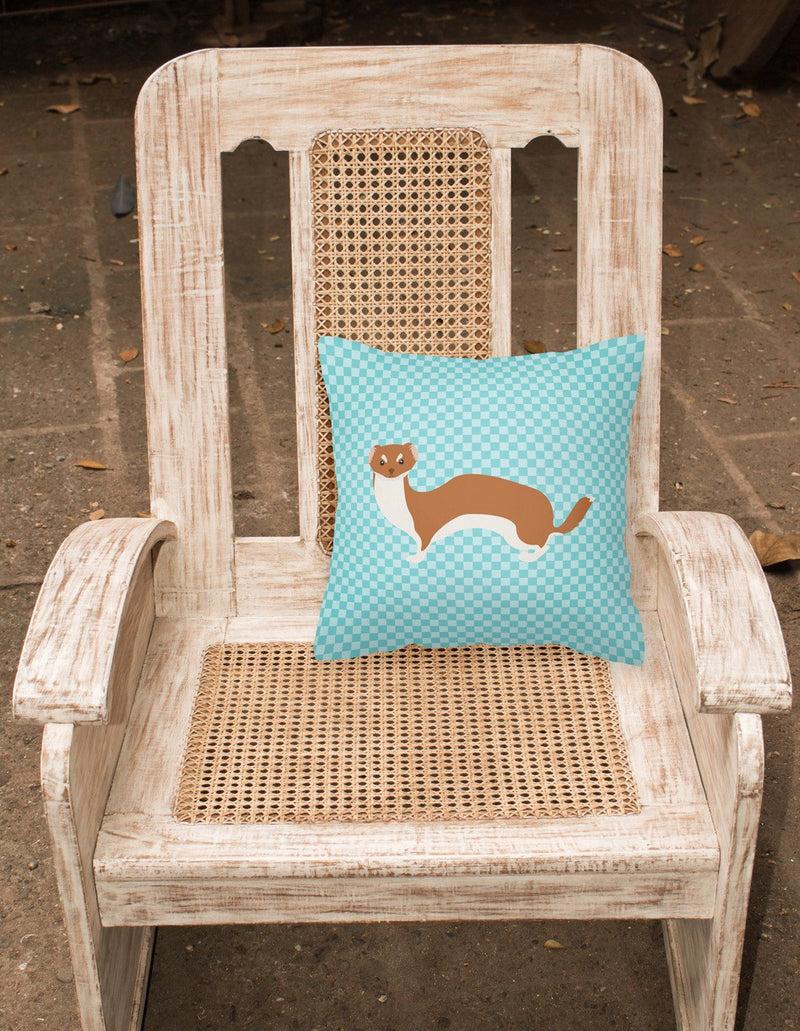 Weasel Blue Check Fabric Decorative Pillow BB8044PW1818