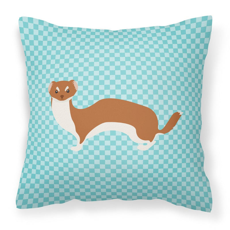 Weasel Blue Check Fabric Decorative Pillow BB8044PW1818