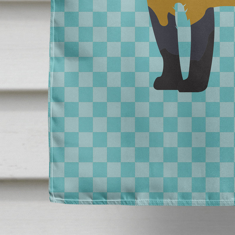 Yellow-Throated Marten Blue Check Flag Canvas House Size BB8048CHF