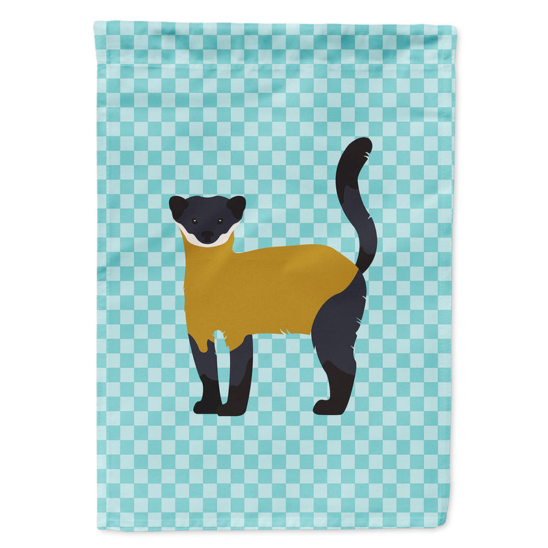 Yellow-Throated Marten Blue Check Flag Canvas House Size BB8048CHF