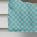 Chinchilla Blue Check House Flag 28x40 Porch Sleeve Pole Decorative Outside Yard Banner Artwork Wall Hanging, Polyester