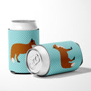 Red Fox Blue Check Can or Bottle Hugger Cooler Sleeve for Standard 12 oz Cans, Insulated Foam Beer & Soda Can Hugger Reusable