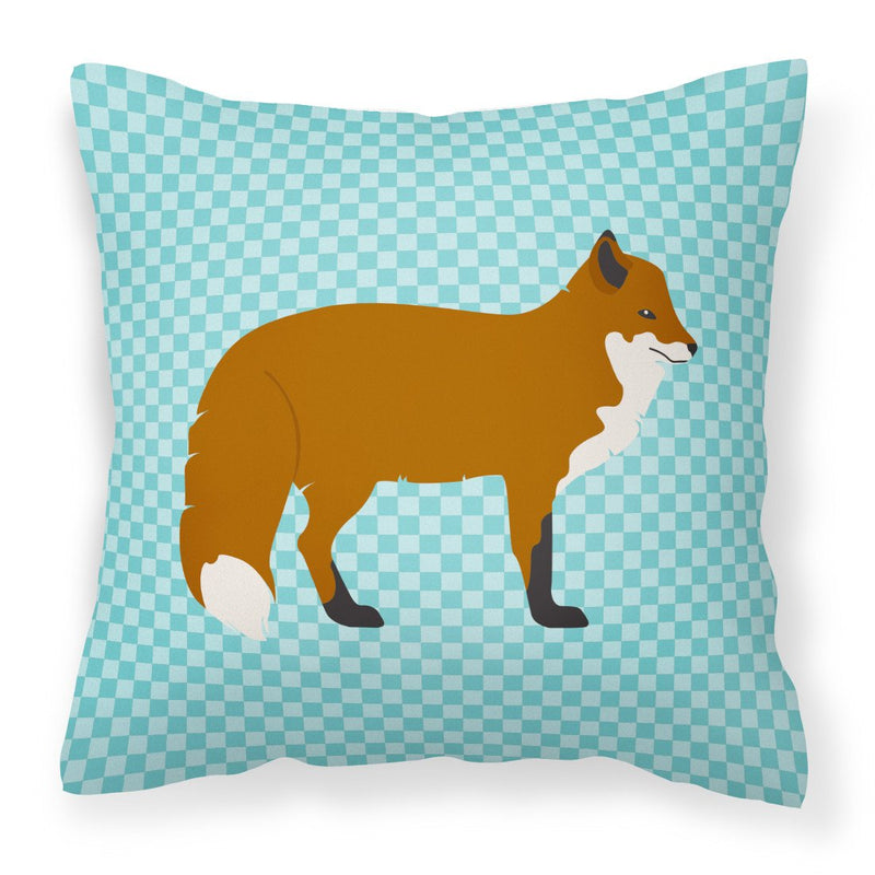 Red Fox Blue Check Fabric Decorative Pillow BB8050PW1818