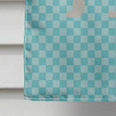 White Arctic Fox Blue Check House Flag 28x40 Porch Sleeve Pole Decorative Outside Yard Banner Artwork Wall Hanging, Polyester