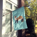 Ferret Blue Check House Flag 28x40 Porch Sleeve Pole Decorative Outside Yard Banner Artwork Wall Hanging, Polyester