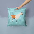 Alpine Goat Blue Check Throw Pillow - 14x14 Decorative Pillow – Art for Your Home & Patio BB8054PW1414