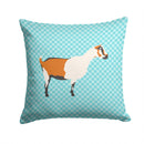 Alpine Goat Blue Check Throw Pillow - 14x14 Decorative Pillow – Art for Your Home & Patio BB8054PW1414