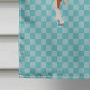 Toggenburger Goat Blue Check House Flag 28x40 Porch Sleeve Pole Decorative Outside Yard Banner Artwork Wall Hanging, Polyester