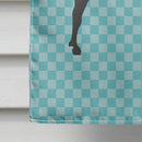 Verata Goat Blue Check House Flag 28x40 Porch Sleeve Pole Decorative Outside Yard Banner Artwork Wall Hanging, Polyester