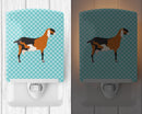 Anglo-nubian Nubian Goat Blue Check Ceramic Night Light BB8057CNL