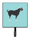 Black Bengal Goat Blue Check Leash or Key Holder Wall Hooks, Key Hooks Holder, Coat Rack Wall Mount, Coat Hooks, Hooks for Hanging Keys, Towels, Aprons, Leashes