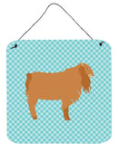 American Lamancha Goat Blue Check Wall or Door Hanging Prints BB8059DS66