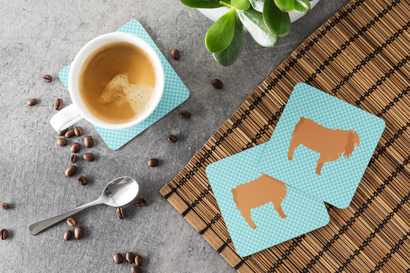American Lamancha Goat Blue Check Foam Coaster  BB8059FC