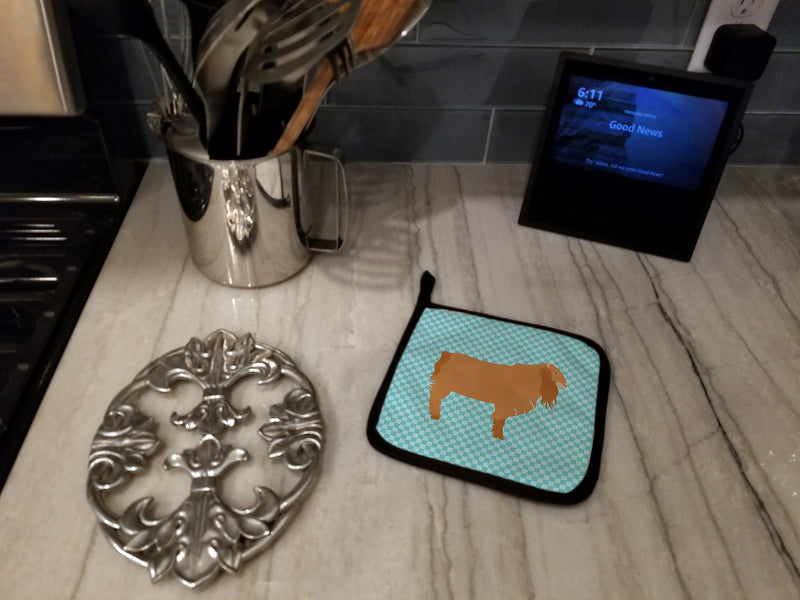 American Lamancha Goat Blue Check Pot Holders - Set of 2 - Heat-Resistant Kitchen Essentials BB8059PTHD