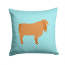 American Lamancha Goat Blue Check Throw Pillow - 14x14 Decorative Pillow – Art for Your Home & Patio BB8059PW1414