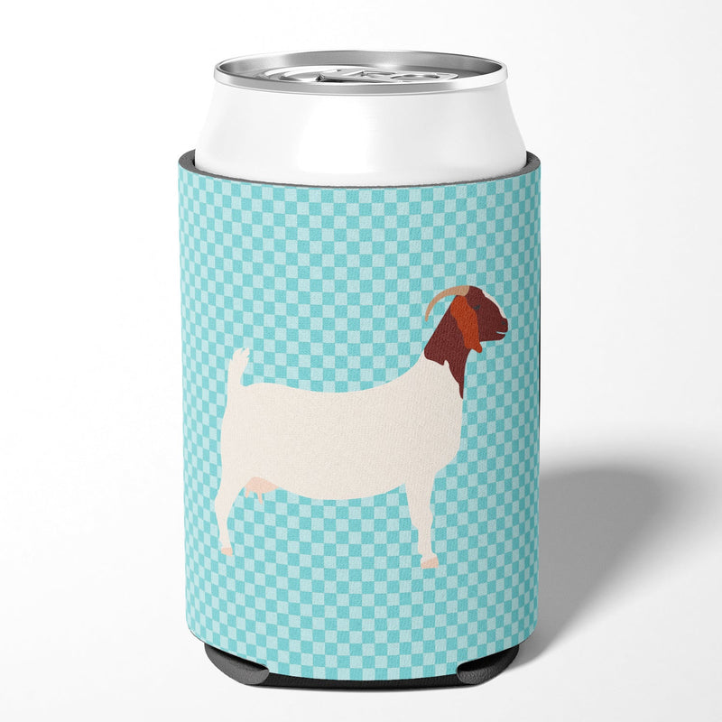 Boer Goat Blue Check Can or Bottle Hugger BB8060CC