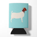 Boer Goat Blue Check Can or Bottle Hugger BB8060CC