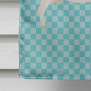 Boer Goat Blue Check House Flag 28x40 Porch Sleeve Pole Decorative Outside Yard Banner Artwork Wall Hanging, Polyester