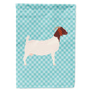 Boer Goat Blue Check Flag Canvas House Size BB8060CHF