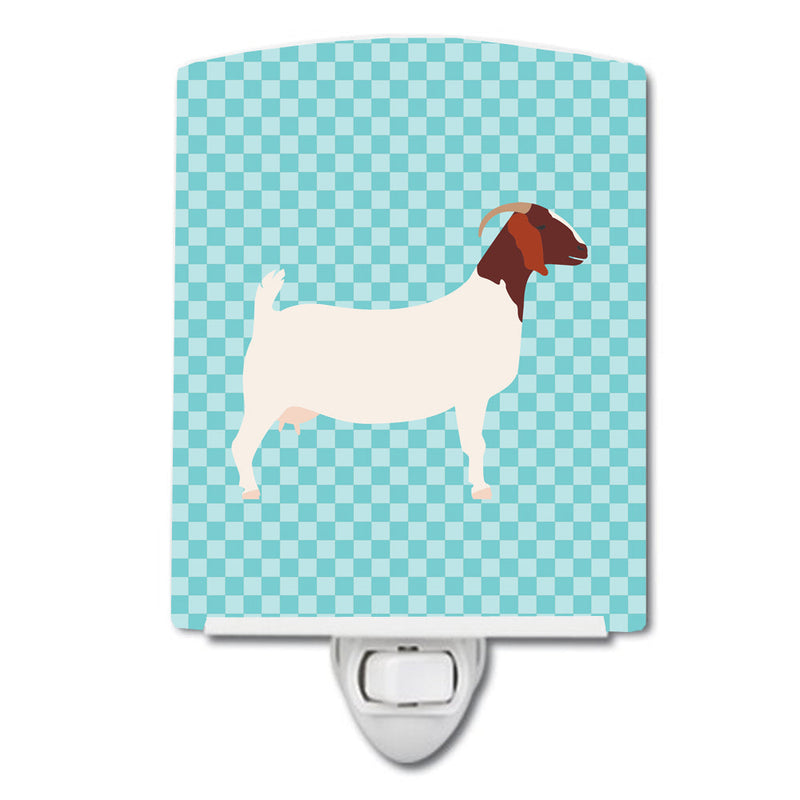 Boer Goat Blue Check Ceramic Night Light BB8060CNL