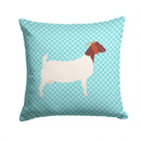 Boer Goat Blue Check Throw Pillow - 14x14 Decorative Pillow – Art for Your Home & Patio BB8060PW1414