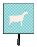 Saanen Goat Blue Check Leash or Key Holder Wall Hooks, Key Hooks Holder, Coat Rack Wall Mount, Coat Hooks, Hooks for Hanging Keys, Towels, Aprons, Leashes