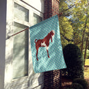 Jamnapari Goat Blue Check House Flag 28x40 Porch Sleeve Pole Decorative Outside Yard Banner Artwork Wall Hanging, Polyester