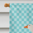 Embden Goose Blue Check House Flag 28x40 Porch Sleeve Pole Decorative Outside Yard Banner Artwork Wall Hanging, Polyester