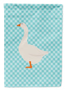 Embden Goose Blue Check House Flag 28x40 Porch Sleeve Pole Decorative Outside Yard Banner Artwork Wall Hanging, Polyester