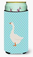 Embden Goose Blue Check Tall Boy Hugger Can Cooler Sleeve Machine Washable Drink Collapsible Insulator Beverage Insulated Holder