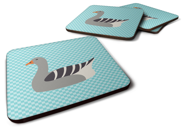 Pilgrim Goose Blue Check Foam Coaster Set of 4 BB8067FC