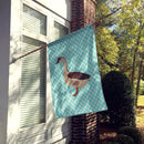 Chinese Goose Blue Check House Flag 28x40 Porch Sleeve Pole Decorative Outside Yard Banner Artwork Wall Hanging, Polyester