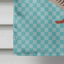 Chinese Goose Blue Check House Flag 28x40 Porch Sleeve Pole Decorative Outside Yard Banner Artwork Wall Hanging, Polyester
