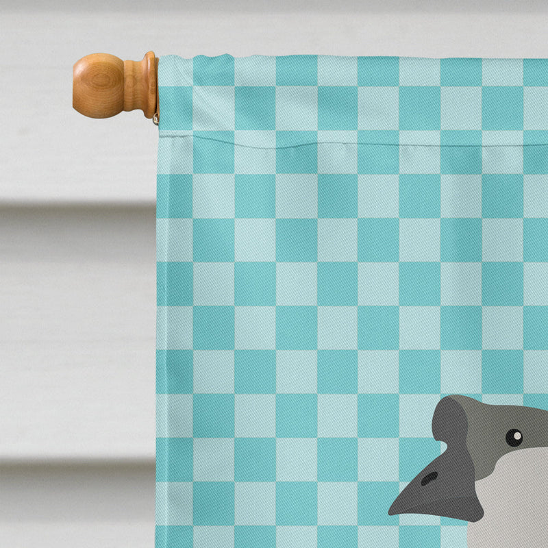 African Goose Blue Check Flag Canvas House Size BB8073CHF