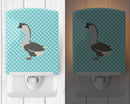 African Goose Blue Check Ceramic Night Light BB8073CNL