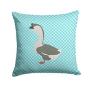 African Goose Blue Check Throw Pillow - 14x14 Decorative Pillow – Art for Your Home & Patio BB8073PW1414