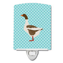 Pomeranian Rogener Goose Blue Check Ceramic Night Light Compact, UL-Certified, Ideal for Bedroom, Bathroom, Nursery, Hallway, Kitchen, 6x4x3, Multicolor