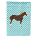 Percheron Horse Blue Check House Flag 28x40 Porch Sleeve Pole Decorative Outside Yard Banner Artwork Wall Hanging, Polyester