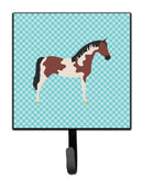 Pinto Horse Blue Check Leash or Key Holder Wall Hooks, Key Hooks Holder, Coat Rack Wall Mount, Coat Hooks, Hooks for Hanging Keys, Towels, Aprons, Leashes