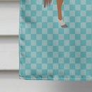 Arabian Horse Blue Check House Flag 28x40 Porch Sleeve Pole Decorative Outside Yard Banner Artwork Wall Hanging, Polyester