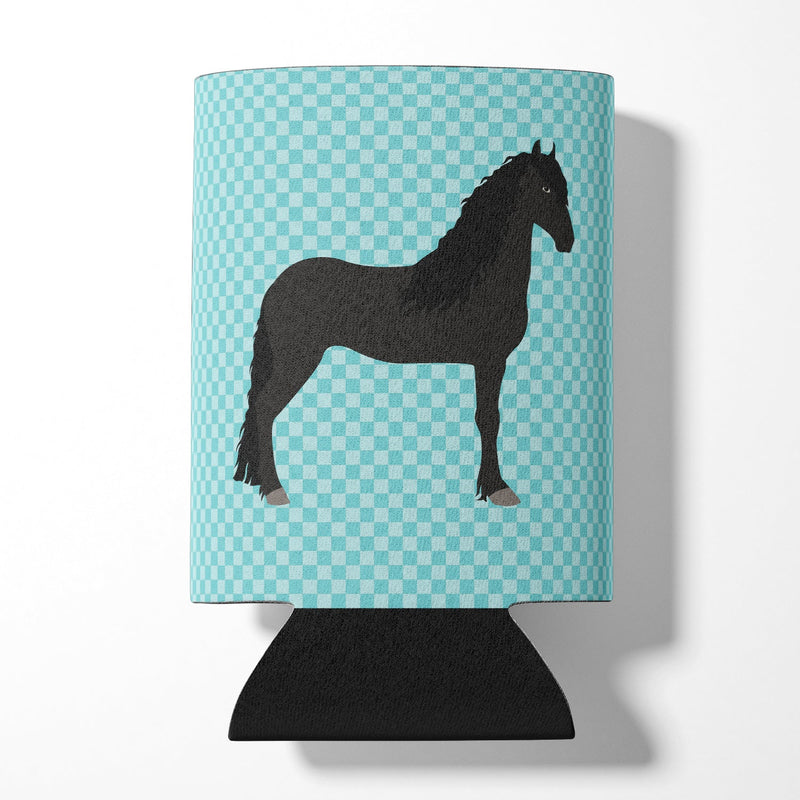 Friesian Horse Blue Check Can or Bottle Hugger BB8089CC