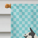 Llama Q' Ara Blue Check House Flag 28x40 Porch Sleeve Pole Decorative Outside Yard Banner Artwork Wall Hanging, Polyester