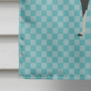 Llama Q' Ara Blue Check House Flag 28x40 Porch Sleeve Pole Decorative Outside Yard Banner Artwork Wall Hanging, Polyester