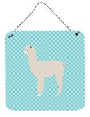 Alpaca Blue Check Wall or Door Hanging Prints BB8093DS66