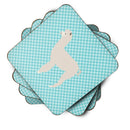 Alpaca Blue Check Foam Coaster  BB8093FC