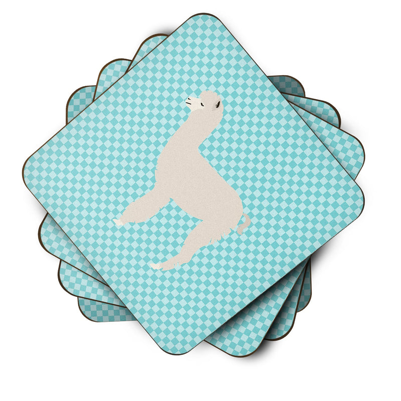 Alpaca Blue Check Foam Coaster  BB8093FC