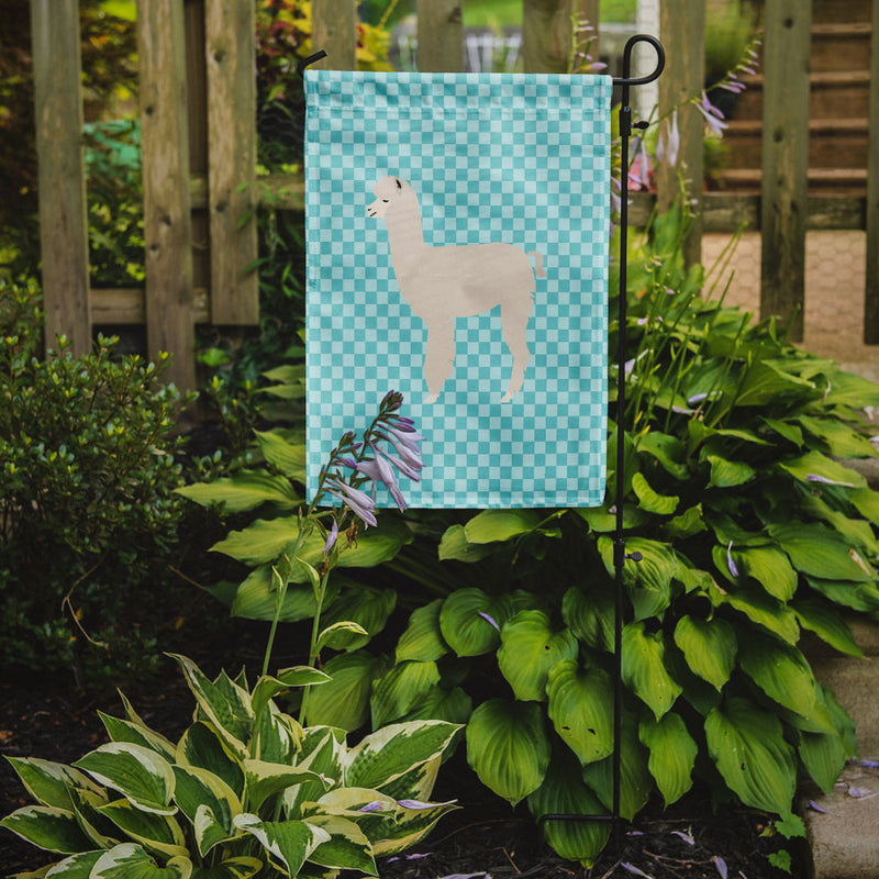 Alpaca Blue Check Garden Flag - Outdoor Decorative Yard Flag