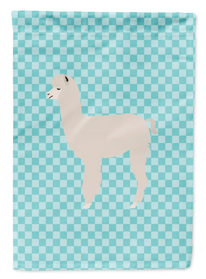 Alpaca Blue Check Garden Flag - Outdoor Decorative Yard Flag