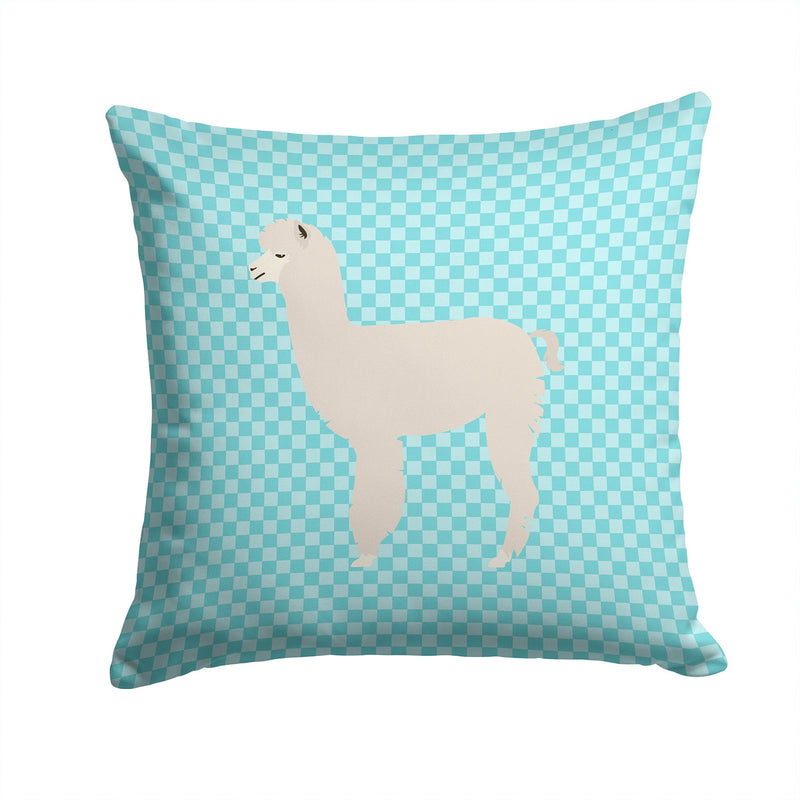 Alpaca Blue Check Fabric Decorative Pillow BB8093PW1414